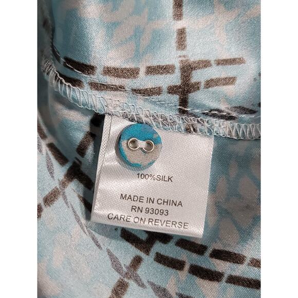 Tyler Boe Ellery Silk Plaid Button Up  Bell Sleeve Multi Top Women's Size 12 - Picture 7 of 10